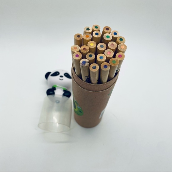 NWT I ❤️ Panda 🐼 Colored Pencils 24 Sharpened - Picture 2 of 6
